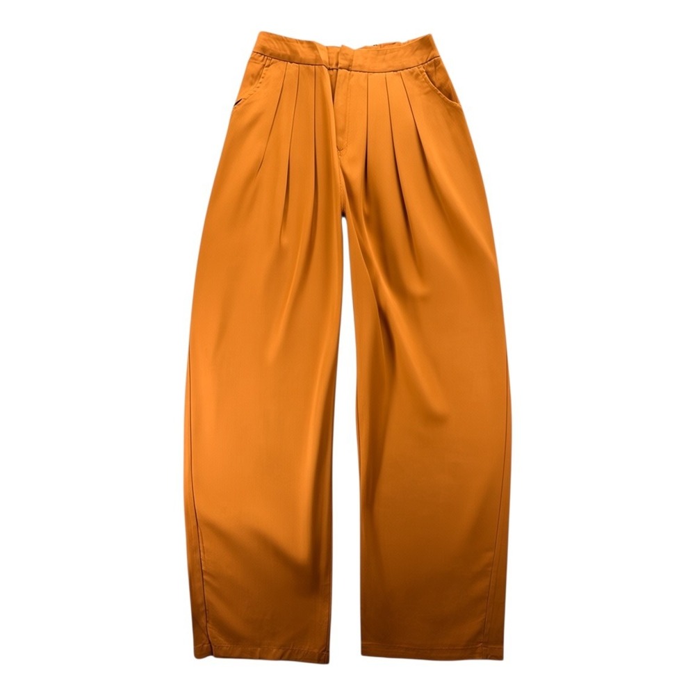 NEW TEREA Andrea Pitter Lyocell Pleated Wide Leg Trousers Small